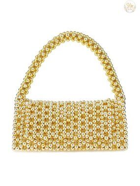Acrylic Beaded Hollow Clutch Evening Bag Triangle Wedding Party Handbag